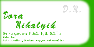 dora mihalyik business card